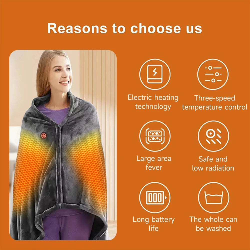 Wearable Heating Electric Blanket/Shawl