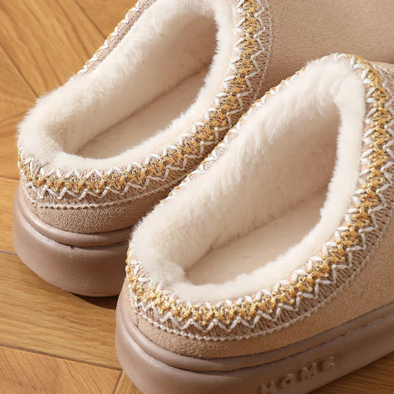 Fluffy Platform Winter Slippers